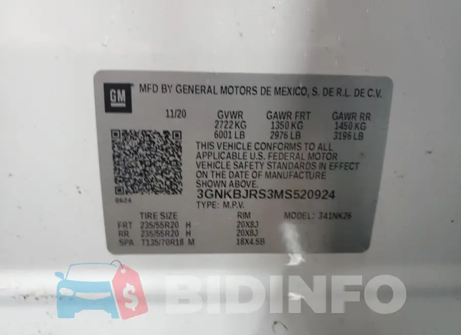 3GNKBJRS3MS520924 Photo# 13