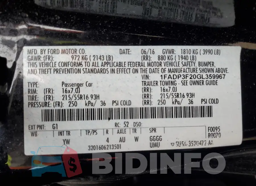 1FADP3F20GL359967 Photo# 12