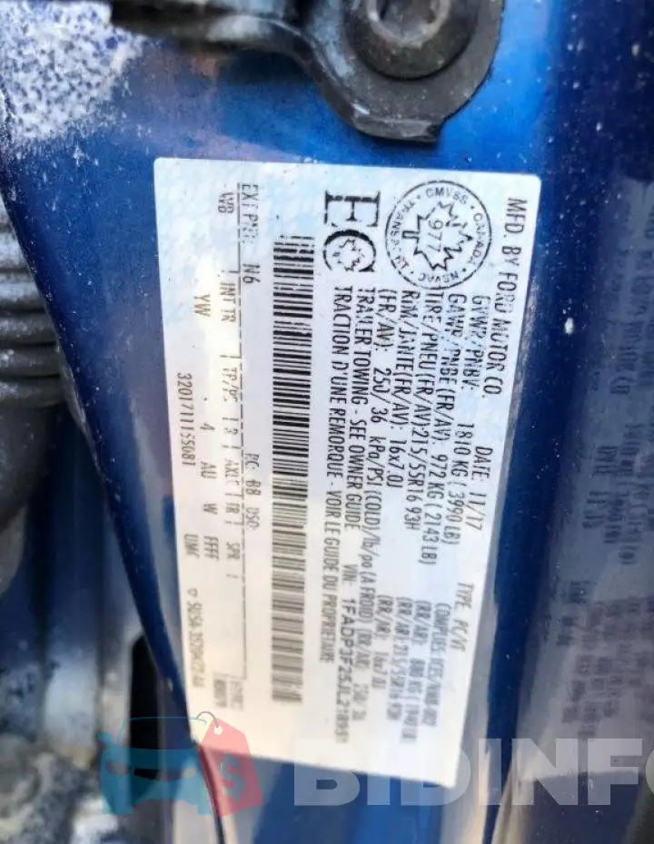1FADP3F25JL218951 Photo# 10