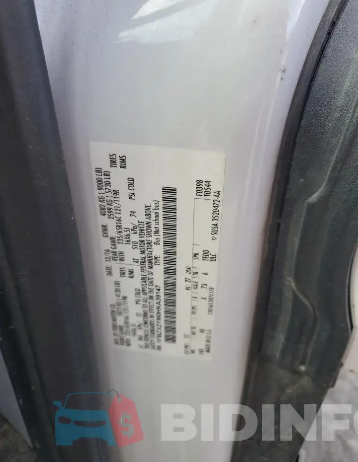 1FBZX2YM0HKA39147 Photo# 13