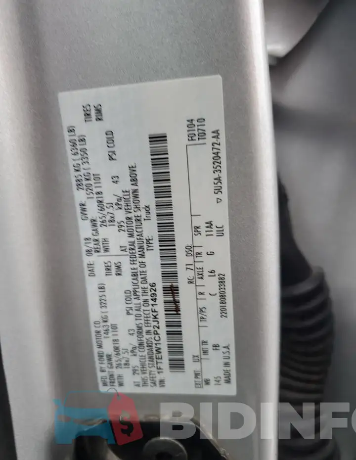 1FTEW1CP2JKF14926 Photo# 12