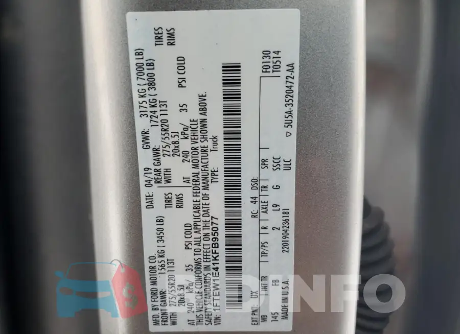 1FTEW1E41KFB95077 Photo# 12