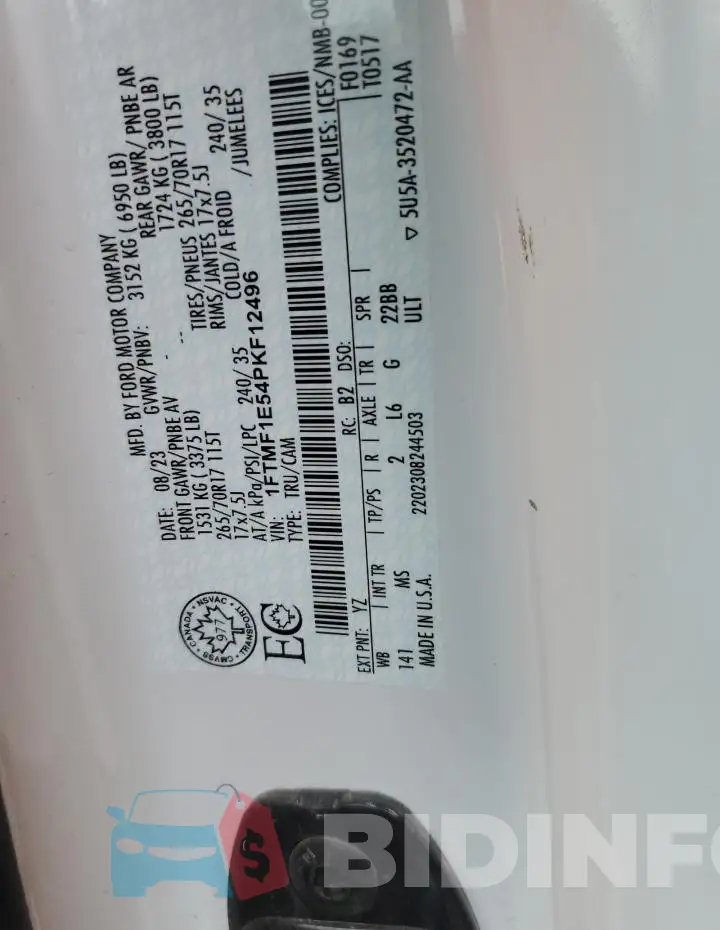 1FTMF1E54PKF12496 Photo# 12