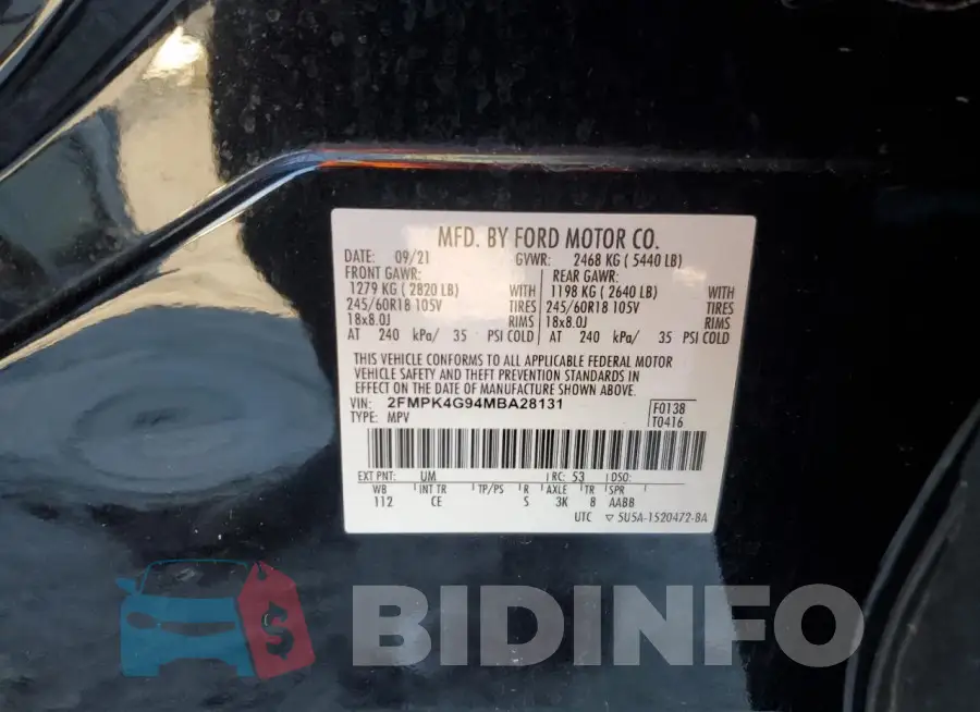 2FMPK4G94MBA28131 Photo# 14