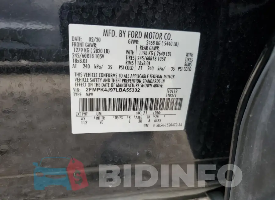 2FMPK4J97LBA55332 Photo# 12