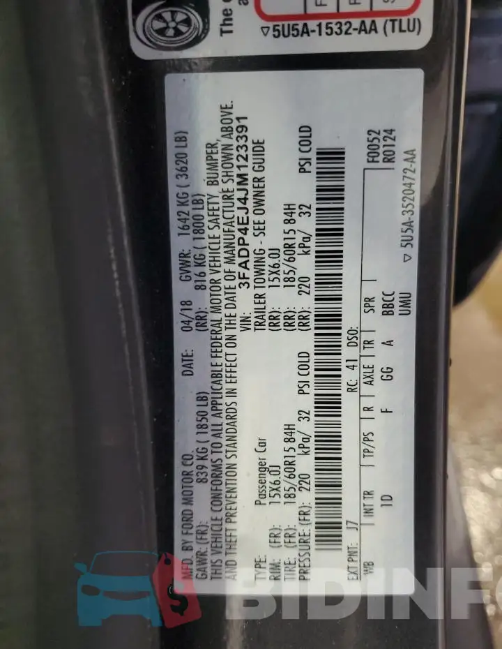 3FADP4EJ4JM123391 Photo# 12