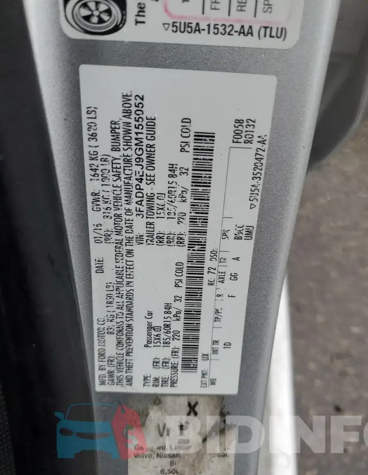 3FADP4EJ9GM155052 Photo# 13