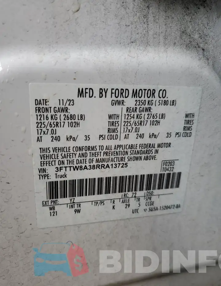 3FTTW8A38RRA13725 Photo# 13
