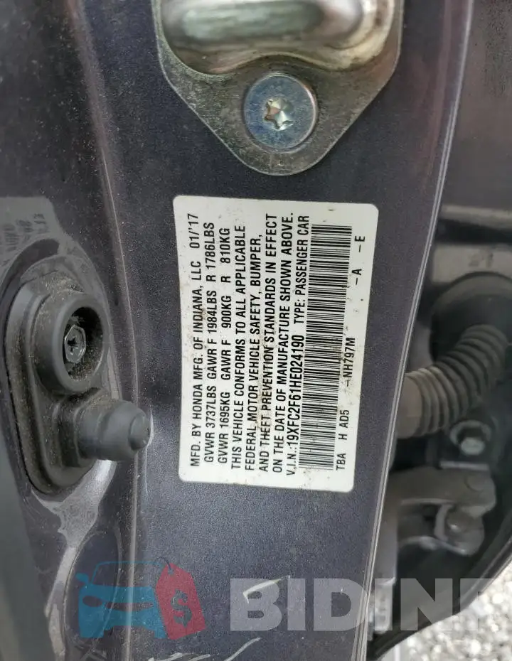 19XFC2F61HE024190 Photo# 12