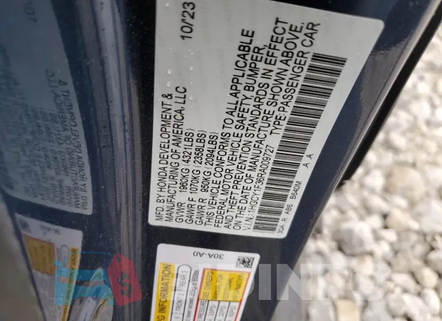 1HGCY1F36RA009727 Photo# 12