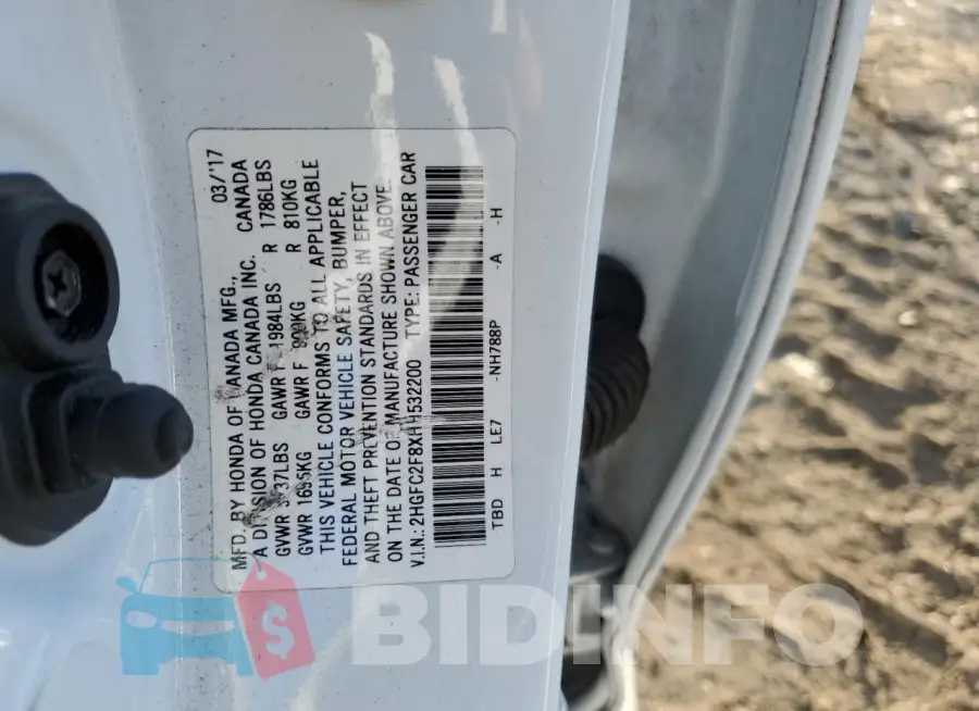 2HGFC2F8XHH532200 Photo# 12