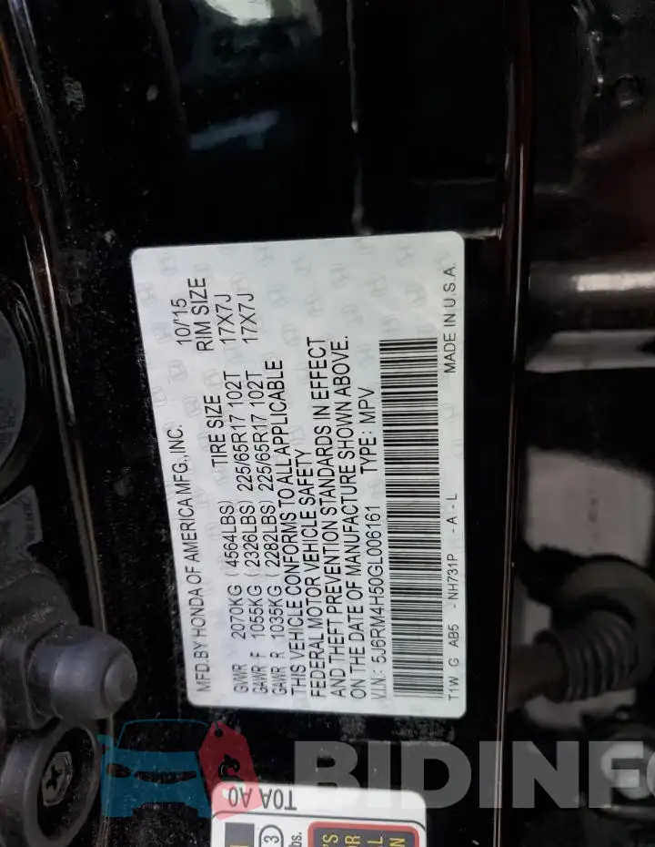 5J6RM4H50GL006161 Photo# 13