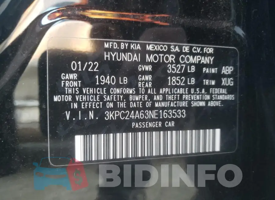 3KPC24A63NE163533 Photo# 12