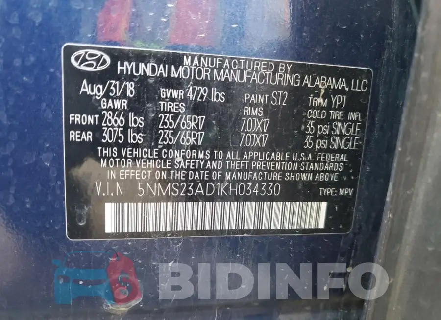 5NMS23AD1KH034330 Photo# 14
