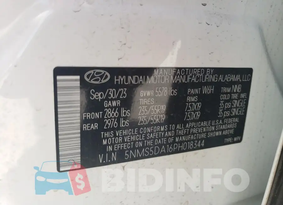5NMS5DA16PH018344 Photo# 14