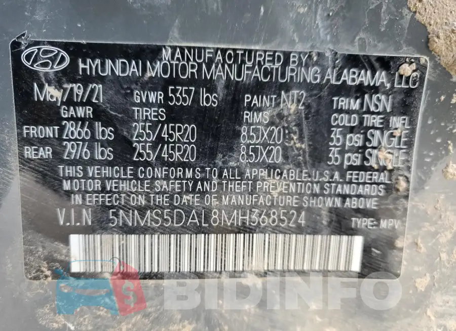 5NMS5DAL8MH368524 Photo# 13