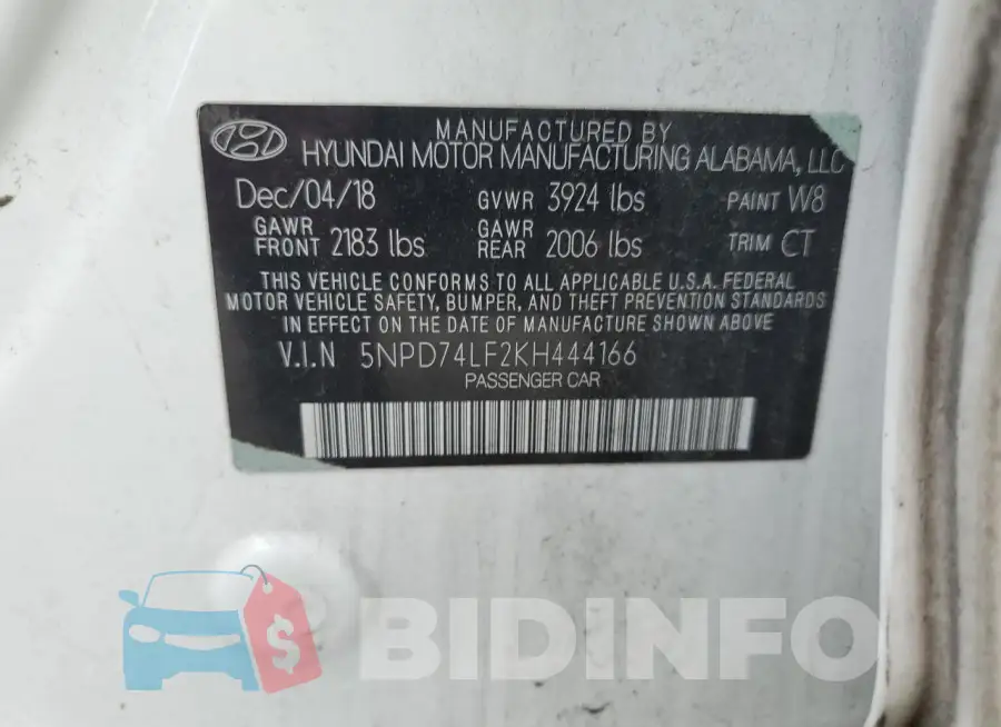 5NPD74LF2KH444166 Photo# 12