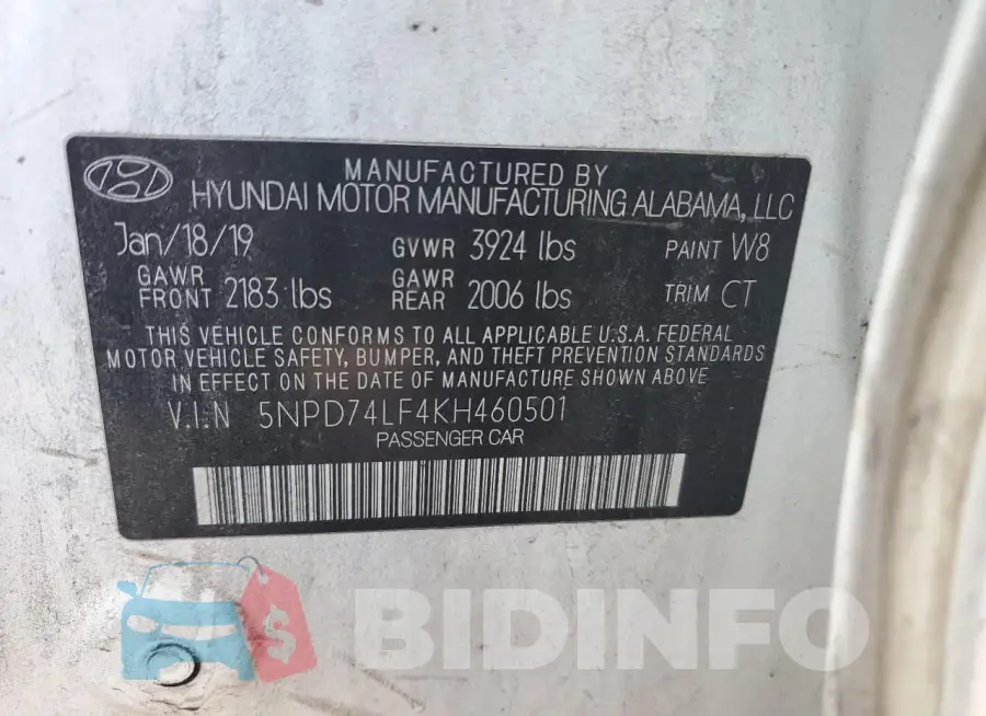 5NPD74LF4KH460501 Photo# 12