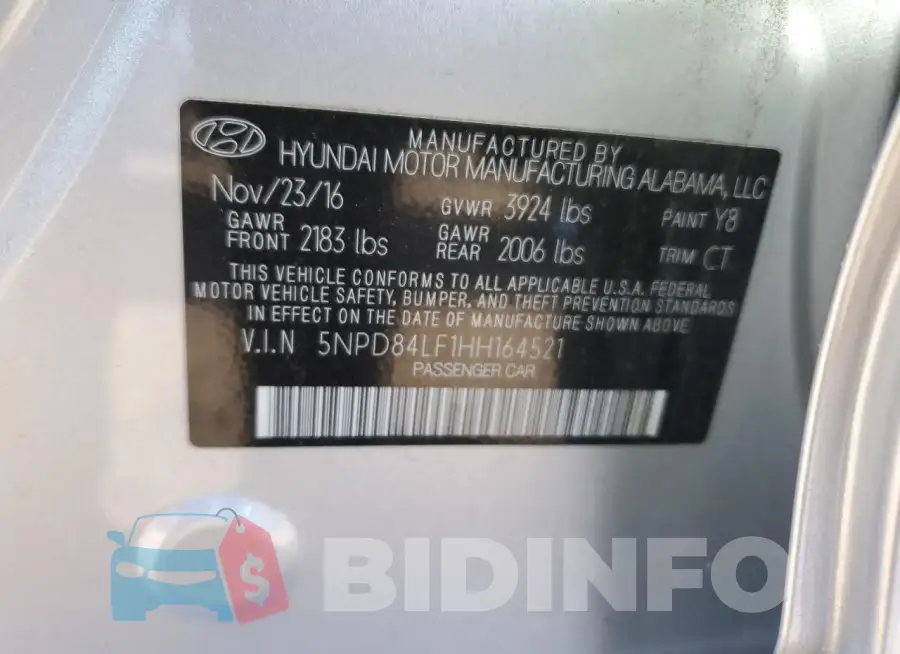 5NPD84LF1HH164521 Photo# 12