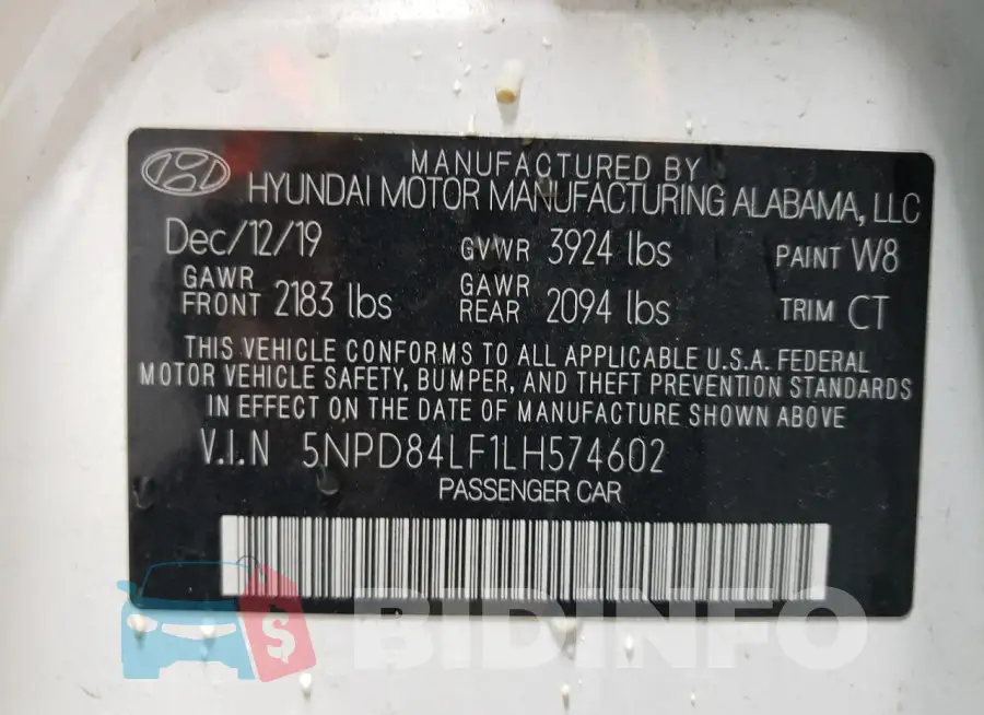 5NPD84LF1LH574602 Photo# 12
