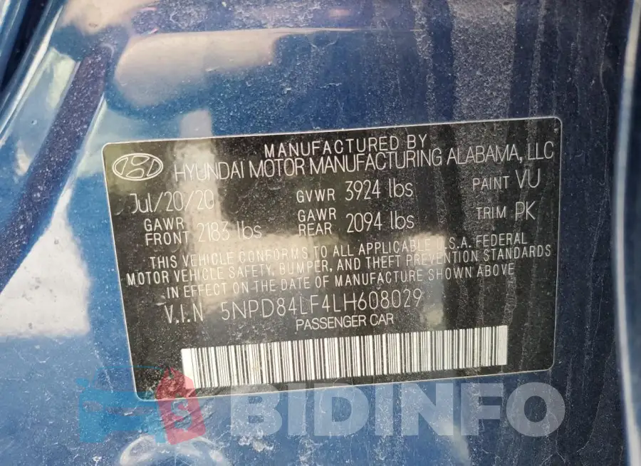 5NPD84LF4LH608029 Photo# 12