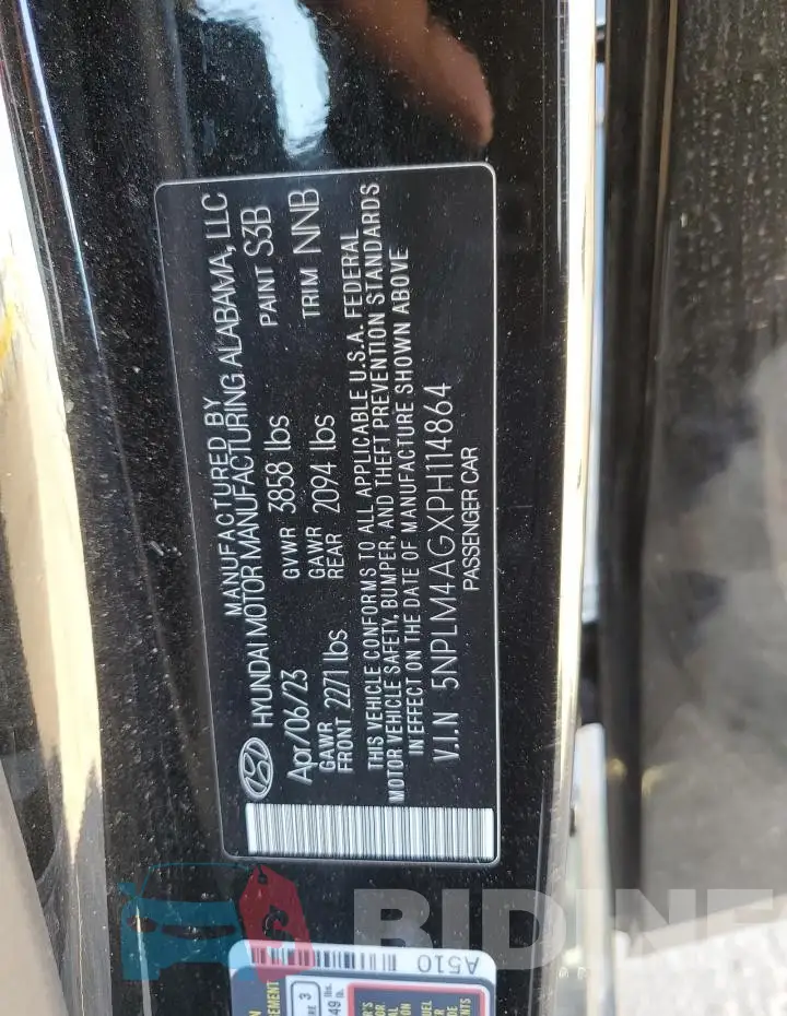 5NPLM4AGXPH114864 Photo# 12