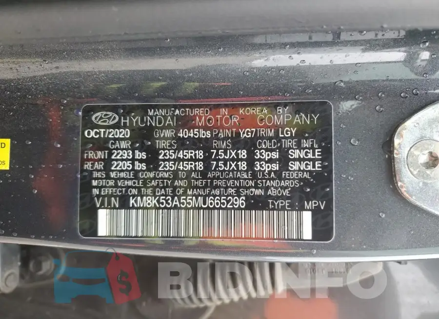 KM8K53A55MU665296 Photo# 13