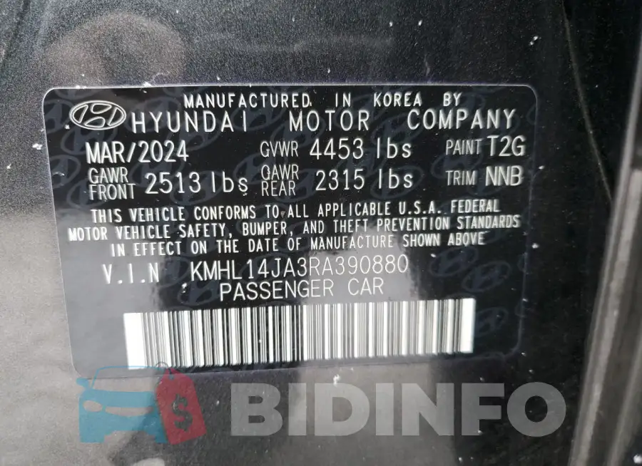 KMHL14JA3RA390880 Photo# 12