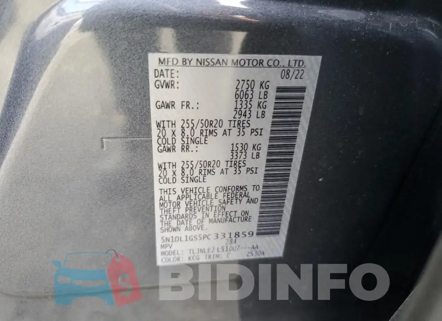 5N1DL1GS5PC331859 Photo# 14