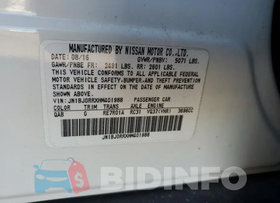 JN1BJ0RRXHM401988 Photo# 13