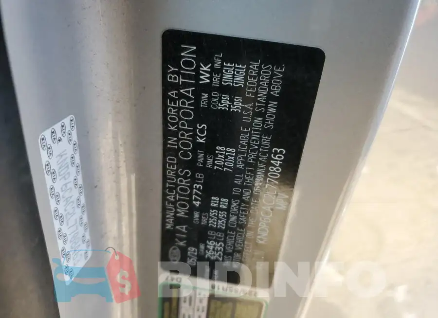 KNDP6CAC2L7708463 Photo# 13