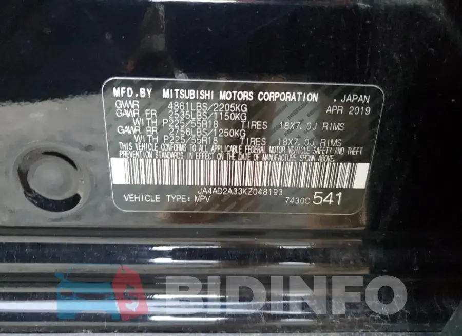 JA4AD2A33KZ048193 Photo# 13