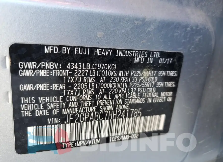 JF2GPABC7HH241785 Photo# 12