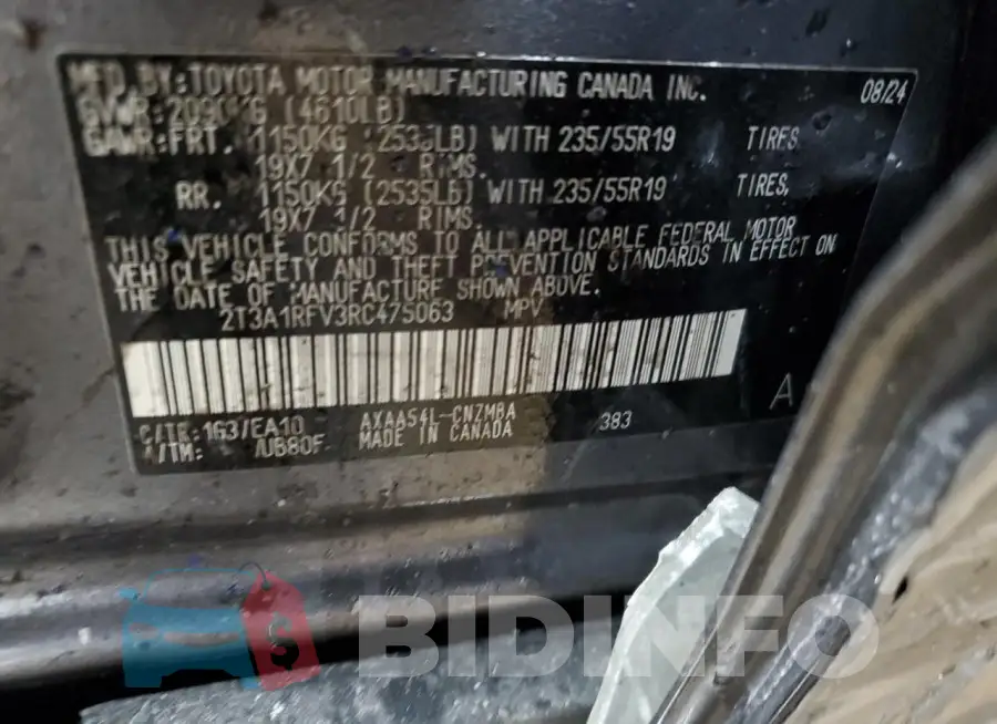 2T3A1RFV3RC475063 Photo# 13