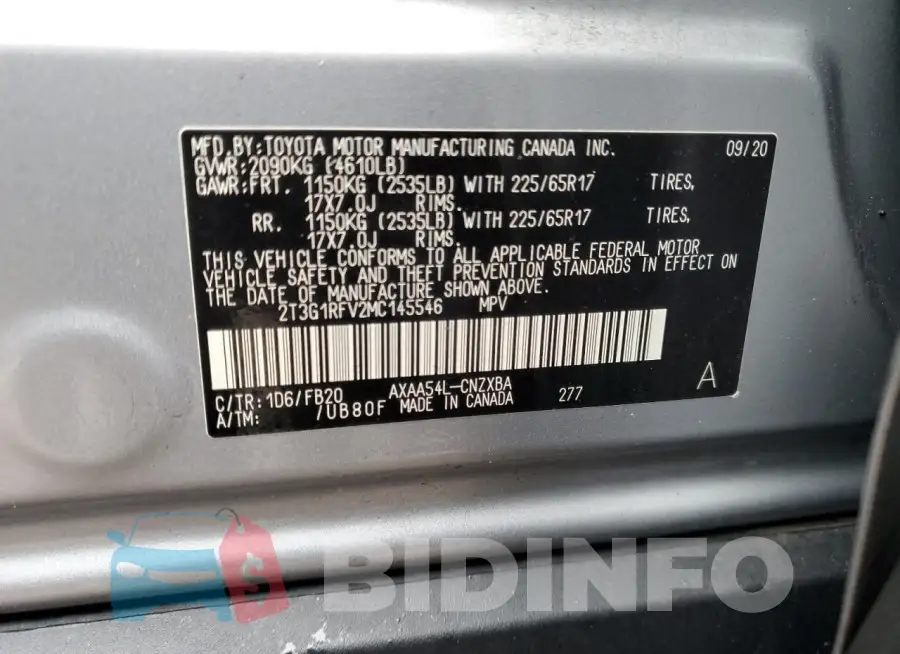 2T3G1RFV2MC145546 Photo# 14
