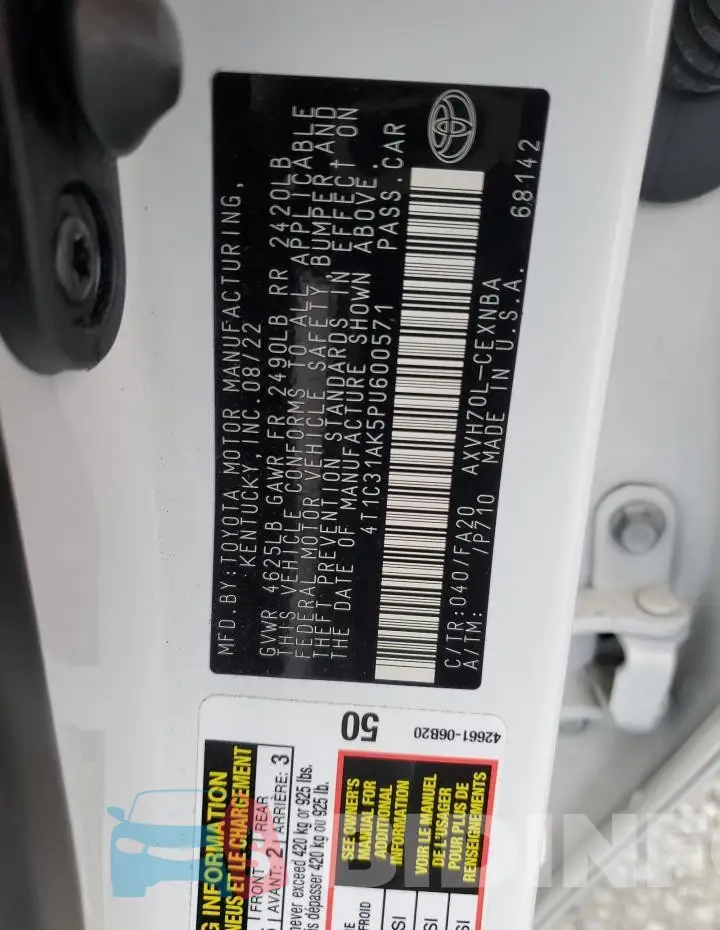 4T1C31AK5PU600571 Photo# 12