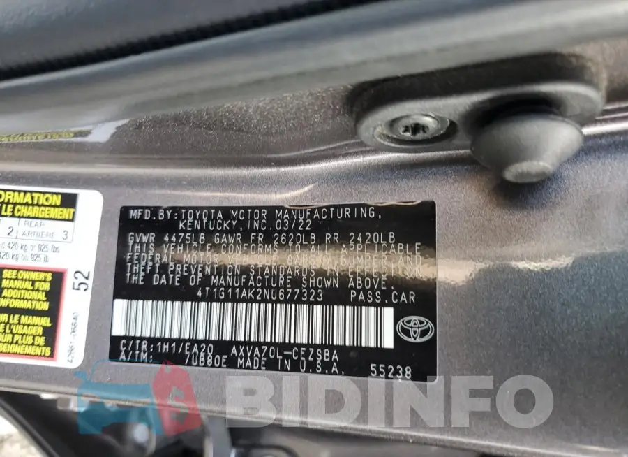 4T1G11AK2NU677323 Photo# 12
