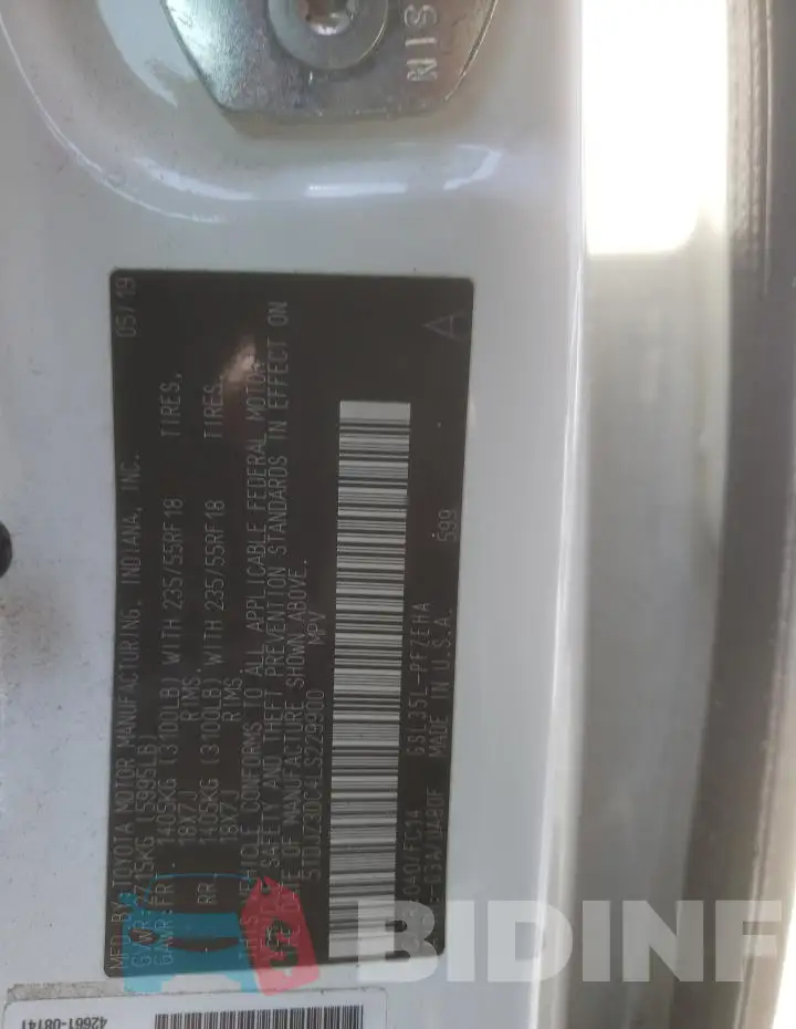 5TDJZ3DC4LS229900 Photo# 13
