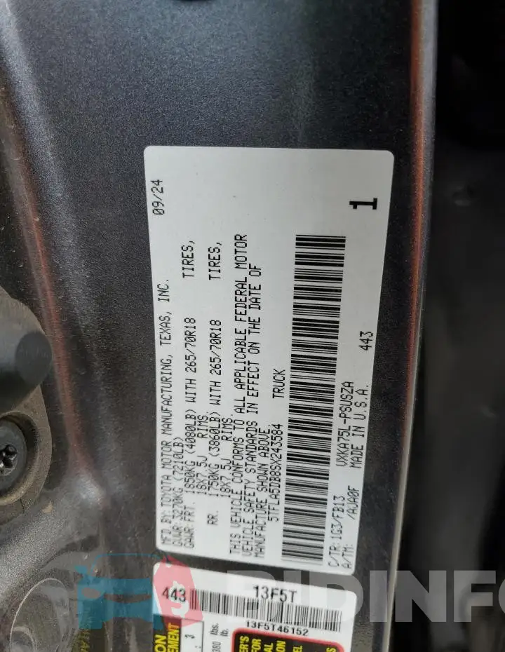 5TFLA5DB8SX243584 Photo# 12