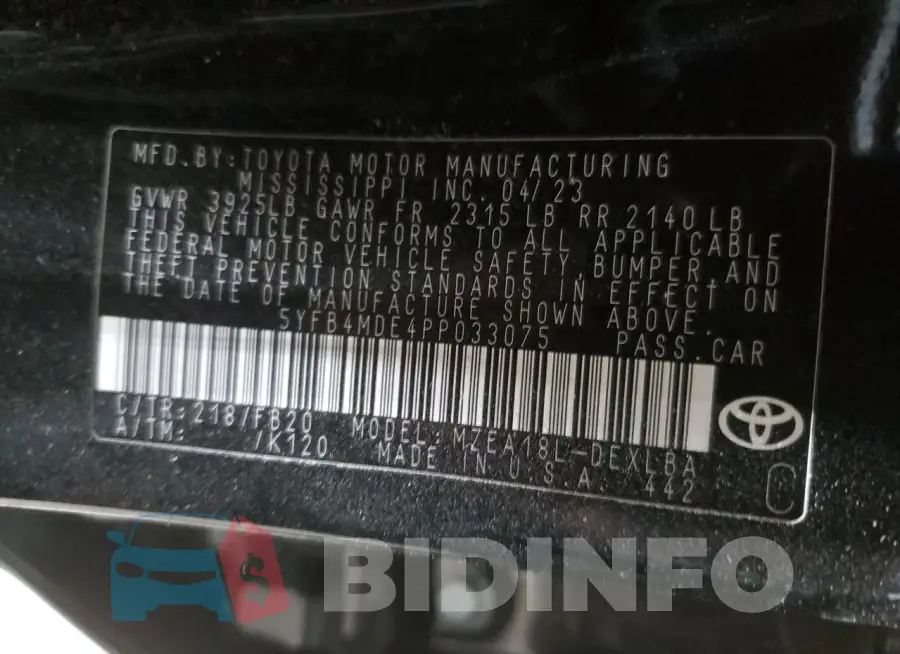 5YFB4MDE4PP033075 Photo# 12