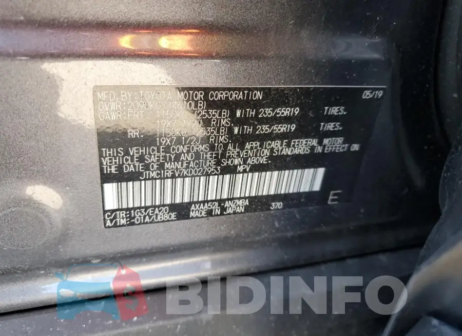 JTMC1RFV7KD027953 Photo# 12