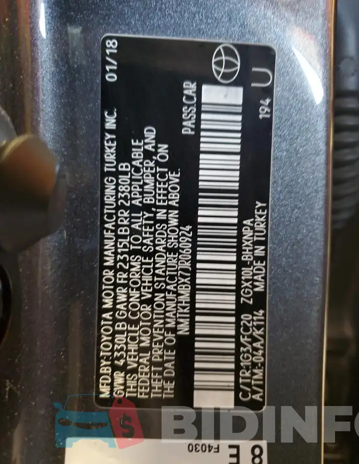 NMTKHMBX7JR060924 Photo# 14