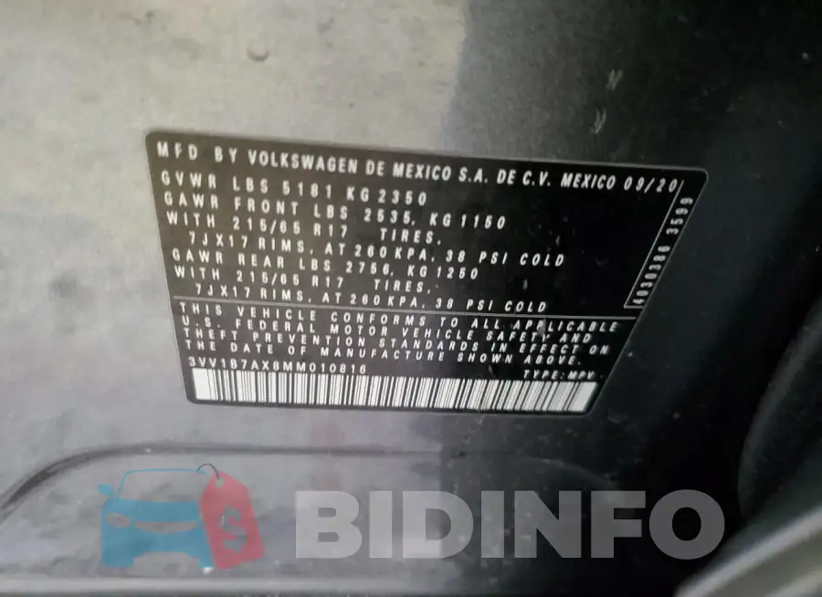 3VV1B7AX8MM010816 Photo# 13