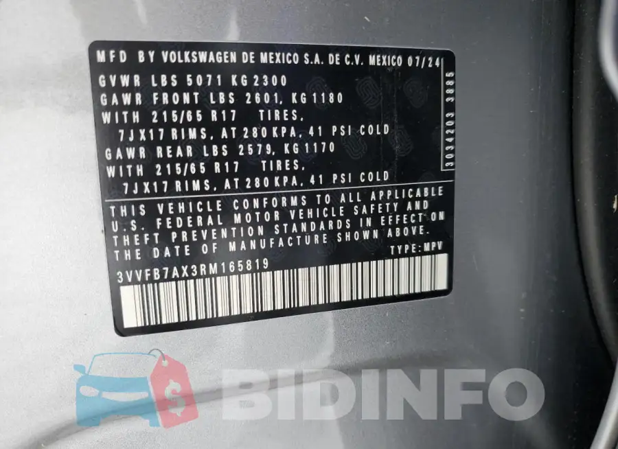 3VVFB7AX3RM165819 Photo# 13