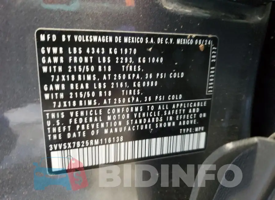 3VVSX7B25RM116138 Photo# 13