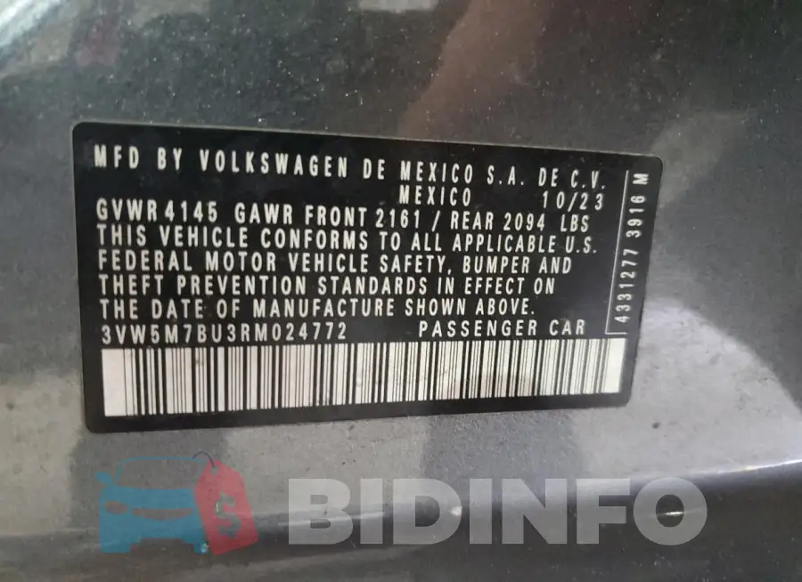 3VW5M7BU3RM024772 Photo# 12