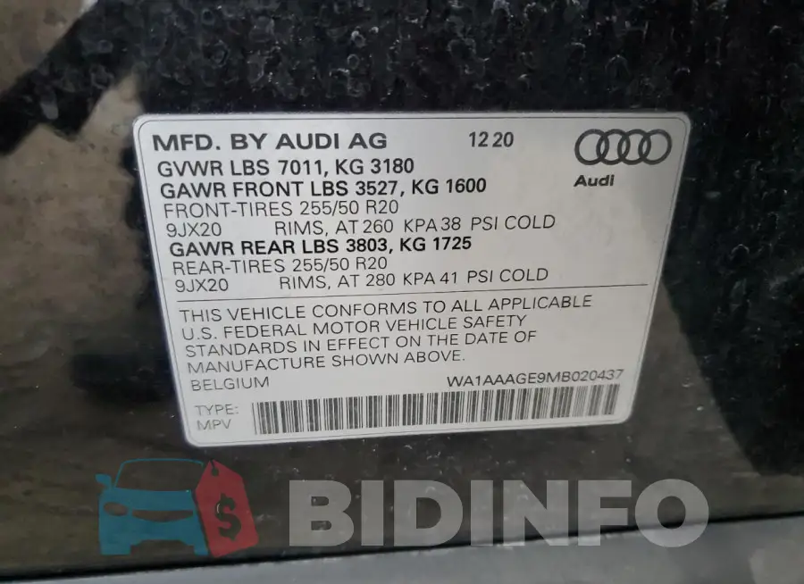 WA1AAAGE9MB020437 Photo# 14