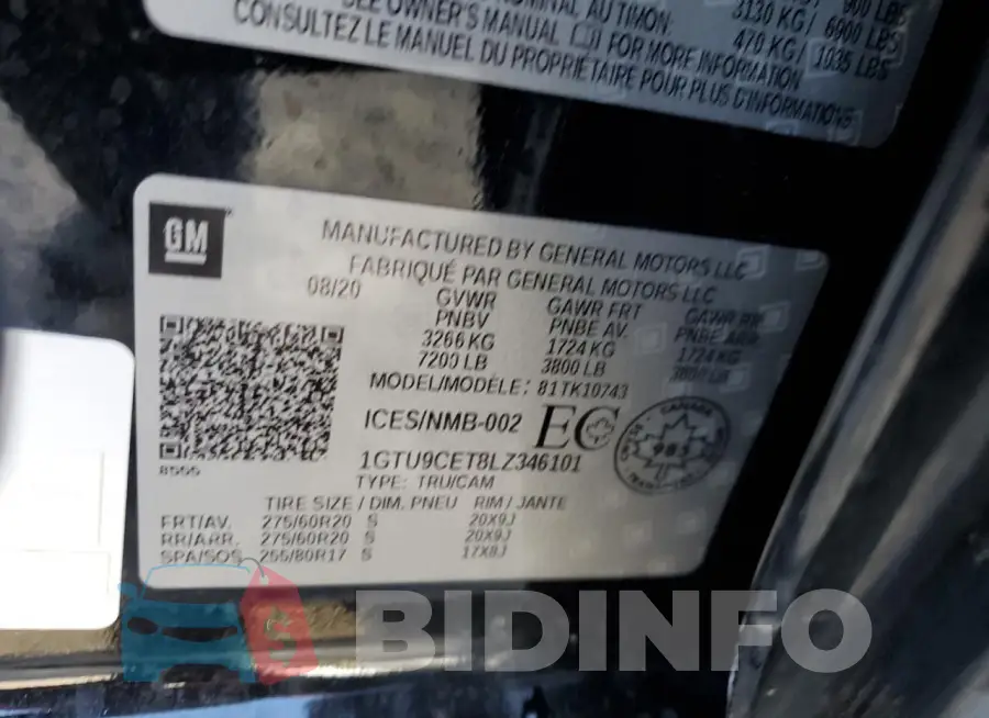 1GTU9CET8LZ346101 Photo# 12