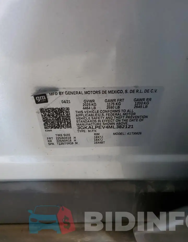 3GKALPEV4ML382121 Photo# 13