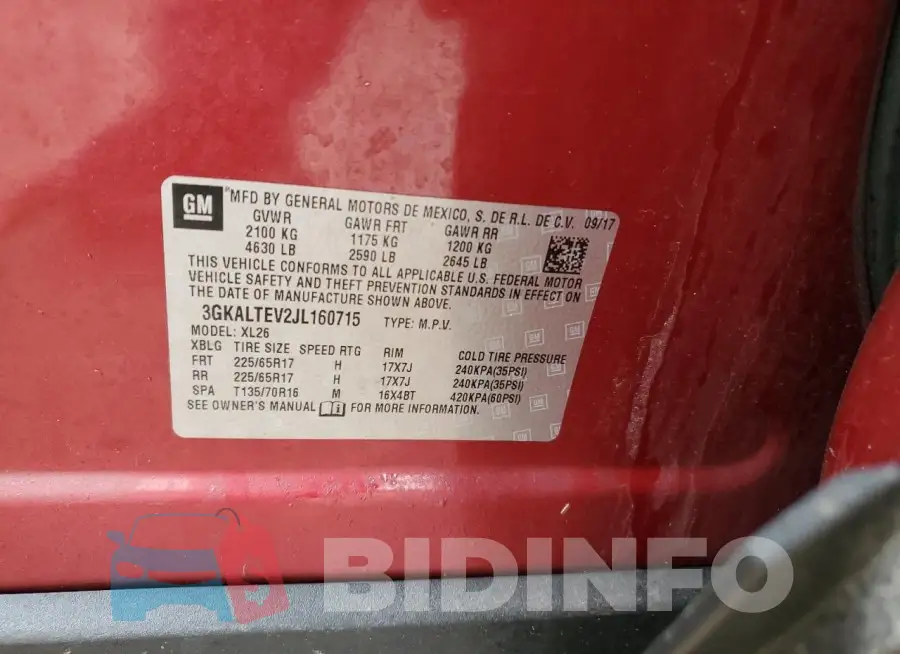 3GKALTEV2JL160715 Photo# 12